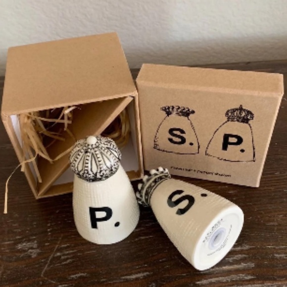 Rae Dunn by Magenta Crown salt & pepper shakers Sold Out - Picture 6 of 6